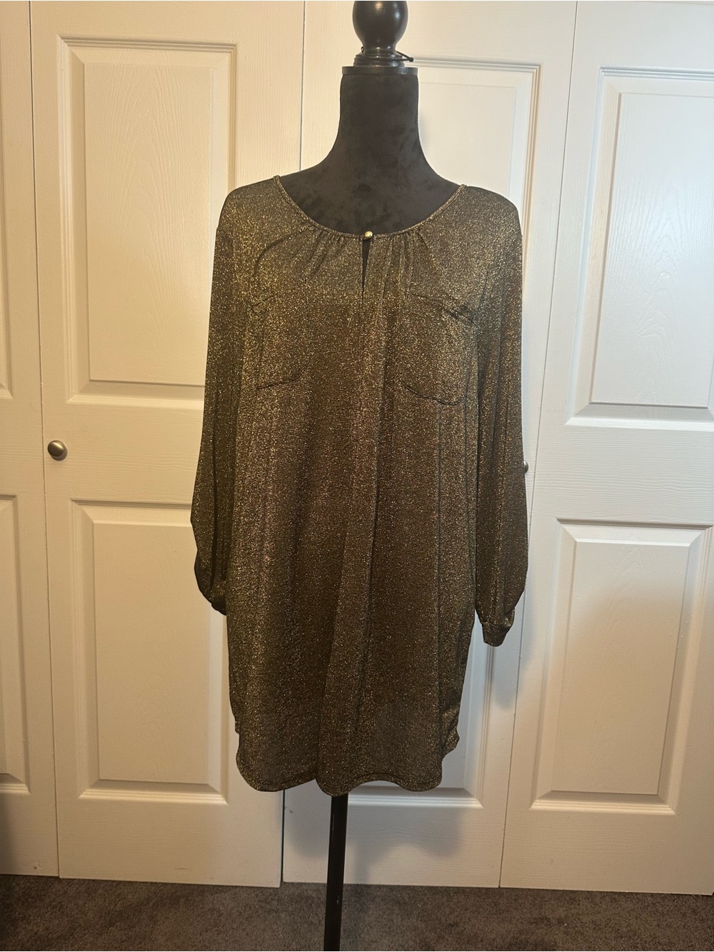 Rafaella Gold Metallic Long Sleeve Tunic
